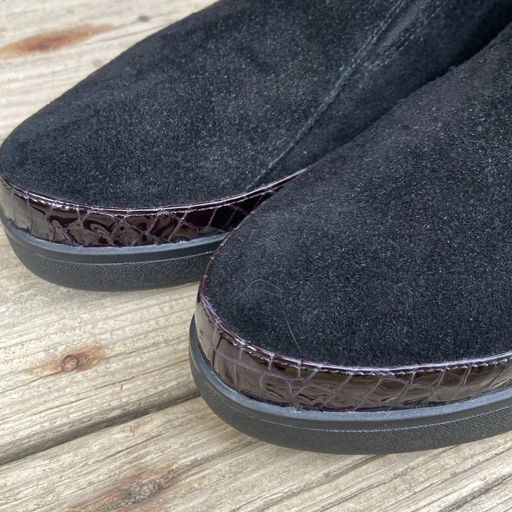 New! Donald J Pliner ‘Meira2’ Black Oily Suede Flatform Booties Women’s Size 9.5 - Picture 10 of 13